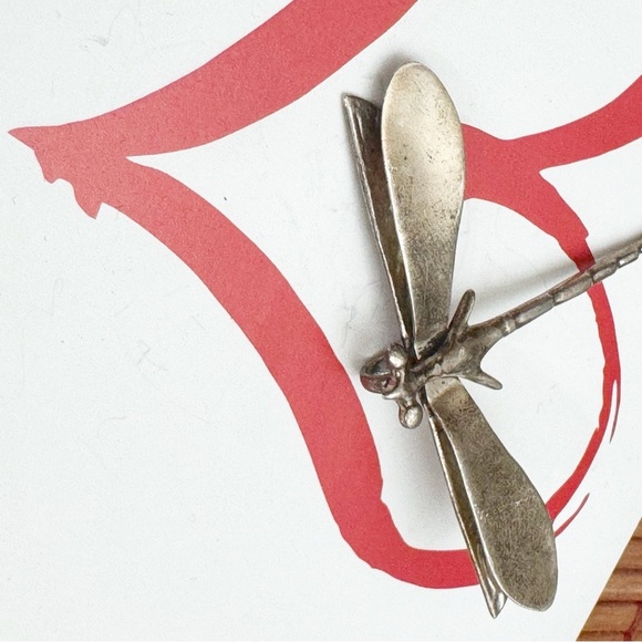 Vintage Mexico Sterling Silver 925 Dragonfly Brooch Pin Figural Fine Jewelry - Picture 6 of 9